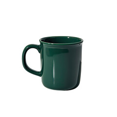Stylish Green Coffee Mug Isolated on White Background, Generative AI