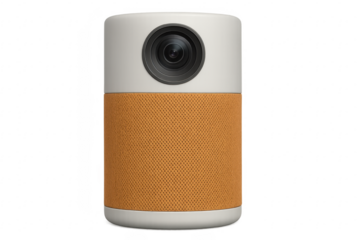 Modern Smart Home Device with Camera and Speaker on Transparent Background