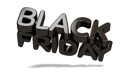 Black Friday bold letters 3d rendering, isolated