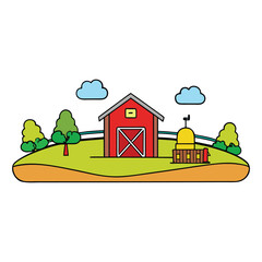 A peaceful farm scene with barns, green fields, animals grazing, and crops swaying in the breeze, capturing the simple beauty of rural life and nature’s harmony.
