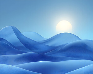 Blue Abstract 3D Dunescape Wallpaper