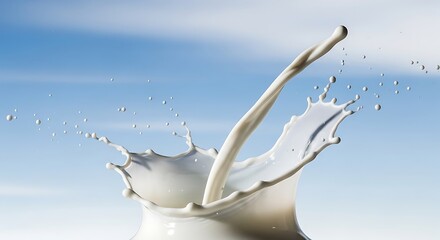 Milk Splashing in Glass.
