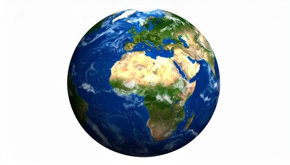 Earth globes showing Eastern and Western Hemispheres 3D render, clean white background 