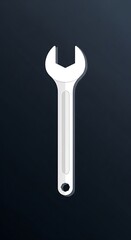 Metal Wrench on Dark Background.