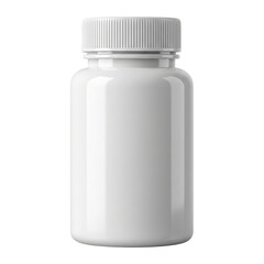 White pill bottle for supplement packaging mockup