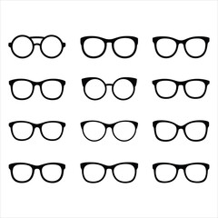 Eyeglasses Vector Icon Set Illustration Collection