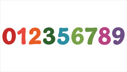 Colorful Number Vector Set for Kids Education