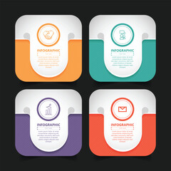 Creative Modern Square Infographic Template with Business Icon and Information Details