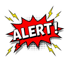 Obraz premium Pop Art 'Alert!' Explosion with Lightning Bolts