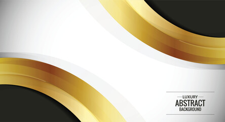 Elegant Curvy Golden Shape Abstract Wave Motion Luxury Background Design