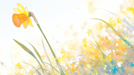 Yellow narcissus plant background