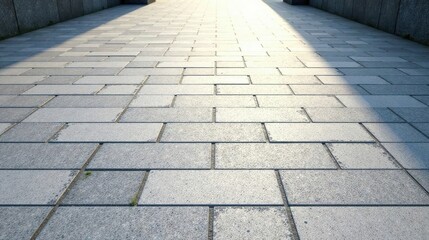 Sunlit Pathway of Rectangular Paving Stones A Textured Surface for Backgrounds and Designs
