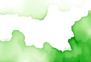 Fototapeta premium Abstract green watercolor wash texture on white paper , splash, green