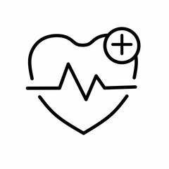 vector illustration of a heart with a stethoscope Heartbeat for heart and liver health theme