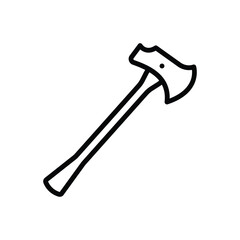 Black line icon for hatchet