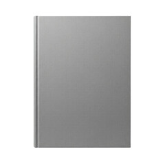 Grey hardcover book with textured fabric cover