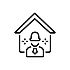 Black line icon for builder