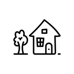 Black line icon for doodle