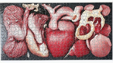 Colorful Puzzle Pieces of Fresh Fruits and Vegetables Ready for a Healthy Lifestyle