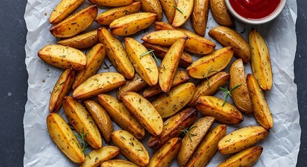 Crispy Roasted Potato Wedges.