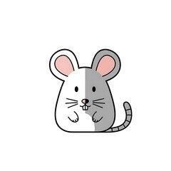 Cute Cartoon Mouse Illustration.