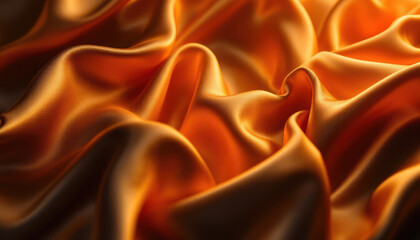 Obraz premium Elegant golden silk fabric with soft folds and a luxurious texture.