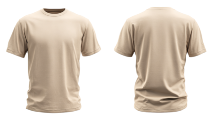 Light beige t-shirt front and back view
