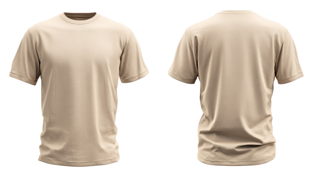 Light beige t-shirt front and back view