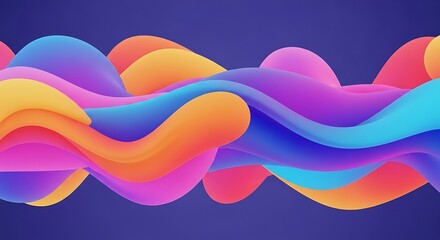 Abstract Colorful Liquid Forms.