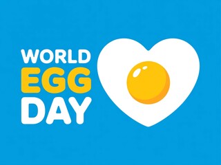 World egg day concept with egg in heart shape on blue background