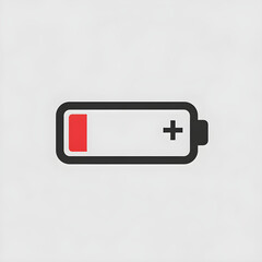Fototapeta premium Low Battery Icon A Visual Representation of Power Depletion for Digital Devices and Equipment