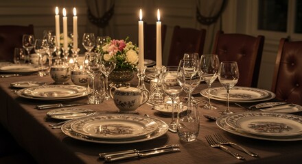 table setting at dinner