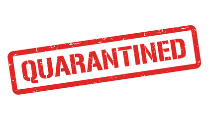 Quarantined Grunge Stamp Vector &ndash; Red Distressed Rubber Warning Label