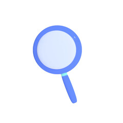 3D magnifying glass search icon