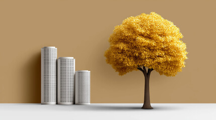 Growing Economic Concept: A graphic visualization of sustainable financial growth and ecological balance.