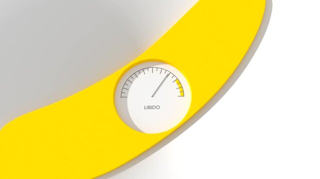 Meter scale with arrow inside banana. The libido level measuring device icon. Fertility and sexual desire concept.