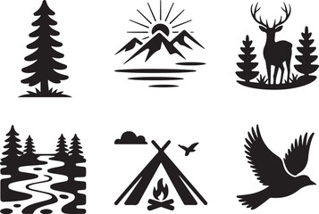 Obraz premium Explore nature's beauty with these iconic adventure graphics