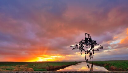 Face of Jesus Christ Cross Sunrise