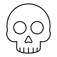 Skull Outline Icon Vector Illustration