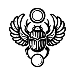 Ancient Egyptian symbols gods and hieroglyphs in vintage engraving style, Transparent Background