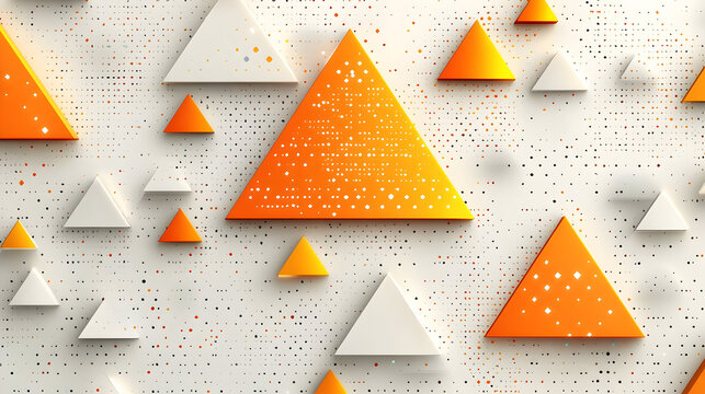 Orange and White Triangle 3D Abstract Background