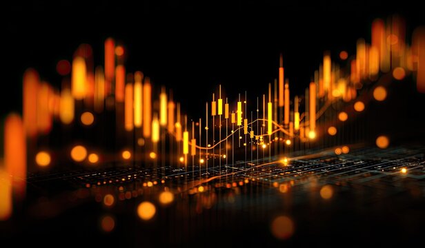 Abstract data visualization of financial chart - Powered by Adobe