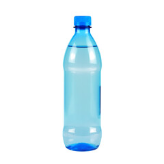 Naklejka premium Translucent Blue Plastic Bottle Filled With Clear Liquid Isolated Transparent Background