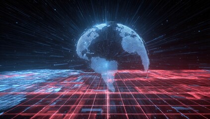 Digital globe over a grid network