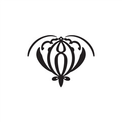 A classic black and white vector silhouette logo of couscous, presented on a clean white background, embodying timeless elegance through geometric shapes and clean lines, emphasizing balance, symmetry