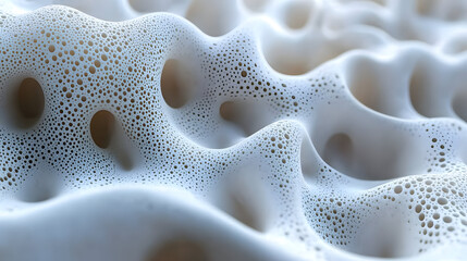 Abstract 3D Render of Porous Wavy Surface