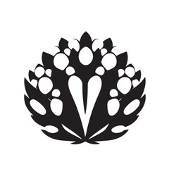 A classic black and white vector silhouette logo of couscous, presented on a clean white background, embodying timeless elegance through geometric shapes and clean lines, emphasizing balance, symmetry
