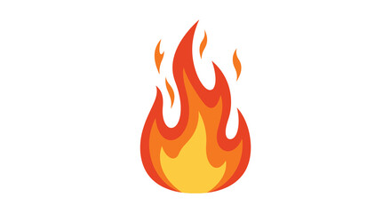 Stylized illustration of a vibrant orange and yellow cartoon flame