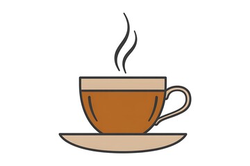 Obraz premium Enjoy a hot cup of coffee or tea with this simple illustration, perfect for a relaxing morning routine