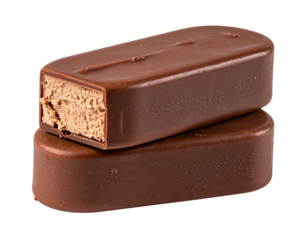 Angled View of Double Chocolate Ice Cream Bar Stack